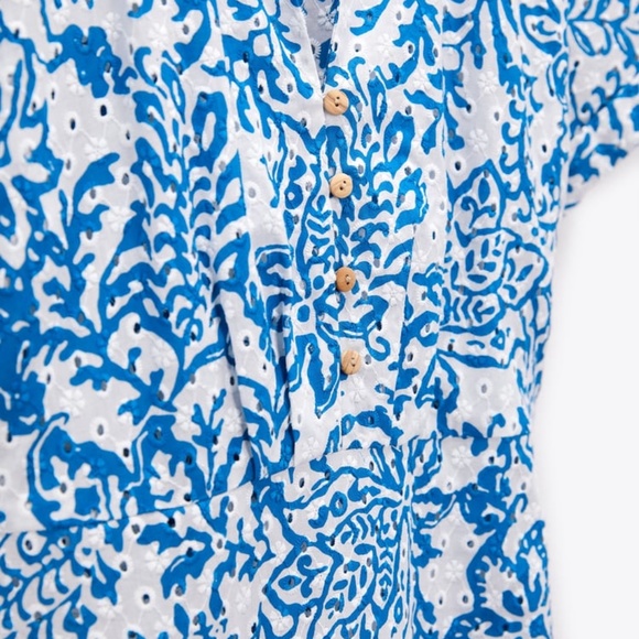 Zara OPENWORK EMBROIDERY MIDI DRESS - Picture 4 of 4